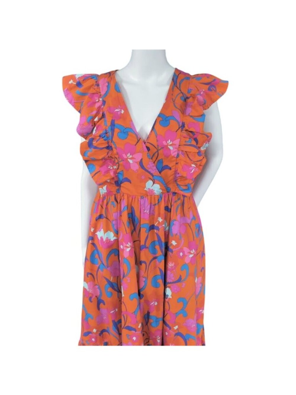 Roberto Rodriguez Dress M Floral Whimsy Boho Ruffle Tiered Midi Maxi Festival - Picture 9 of 16